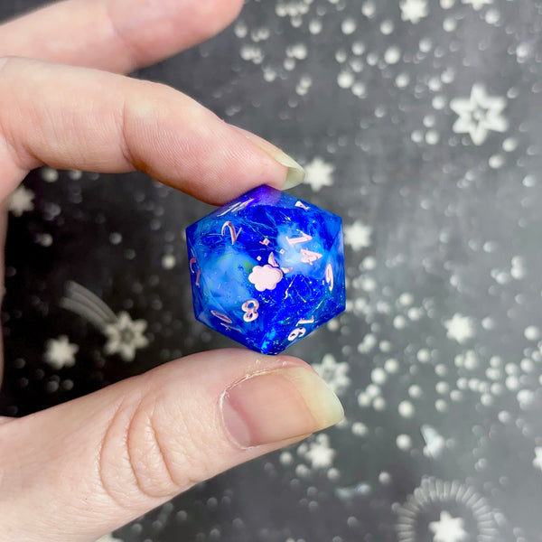 "Pensive Whimsy" - Elongated 7 Piece Show Off Set - Logo d20