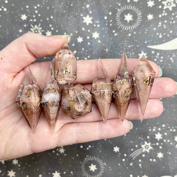 "Sediment" - Elongated 7 Piece Show Off Set - Logo d20