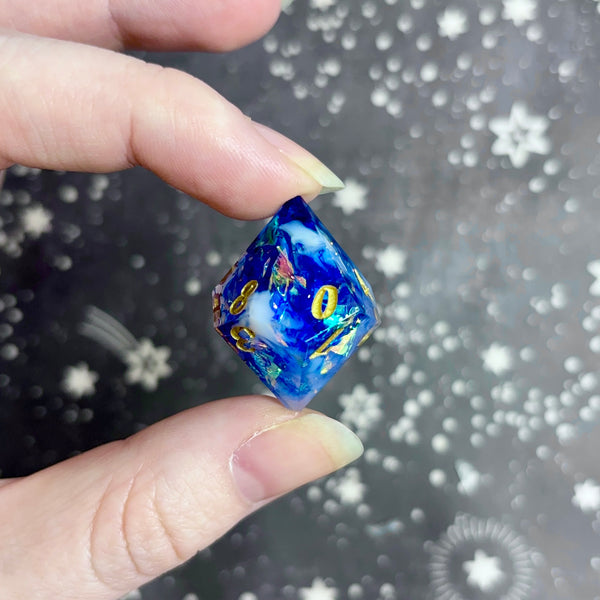 "The Cobalt Empress" - 7 Piece Show Off Set - Numeric d20