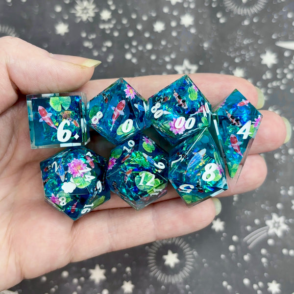 "Koi Pond" - 7 Piece Show Off Set - Logo d20