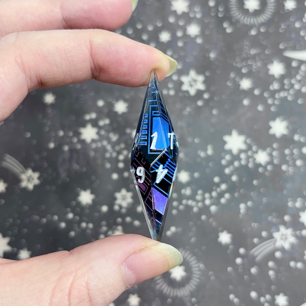 "Cyber Style" - Elongated 7 Piece Show Off Set - Logo d20