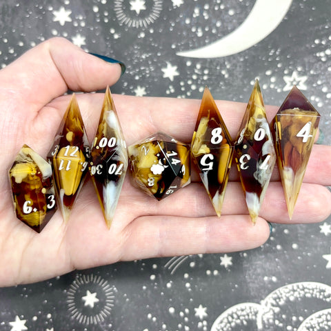 "Coffee Time" - Elongated 7 Piece Show Off Set - Logo d20