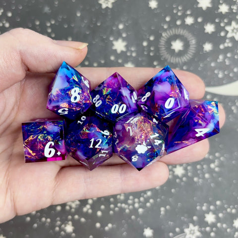 "Dancing in Deep Space" - 7 Piece Show Off Set - Logo d20