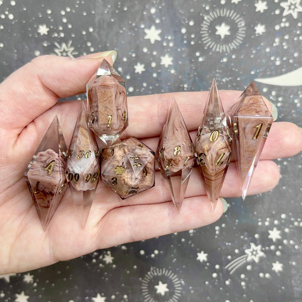 "Sediment" - Elongated 7 Piece Show Off Set - Logo d20