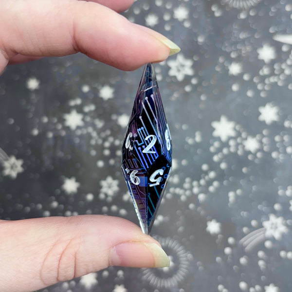 "Cyber Style" - Elongated 7 Piece Show Off Set - Logo d20