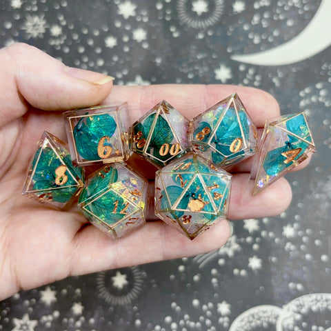 "Fey Bloom" - 7 Piece Show Off Set - Logo d20
