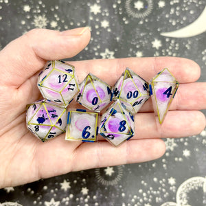 "Pink Pearls" - 7 Piece Show Off Set - Logo d20
