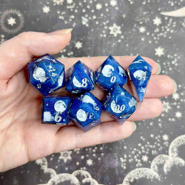 "Moon Phases" - 7 Piece Show Off Set - Logo d20