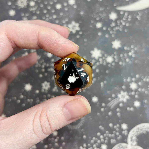 "Brown Sugar Boba" - Elongated 7 Piece Show Off Set - Logo d20