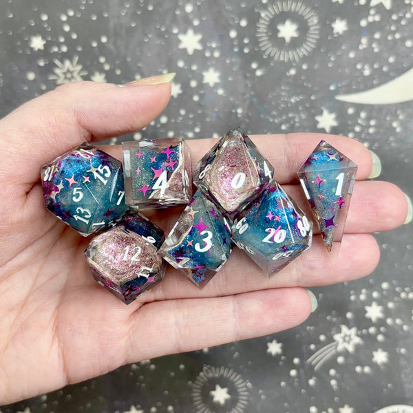 "Cosmic Geodes" - 7 Piece Show Off Set - Logo d20