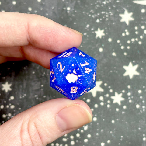 "Flecked Blue Base" pink - Standard Logo d20