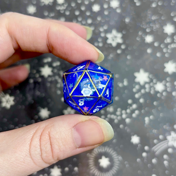"Dreamy Planets" - Elongated 7 Piece Show Off Set - Logo d20