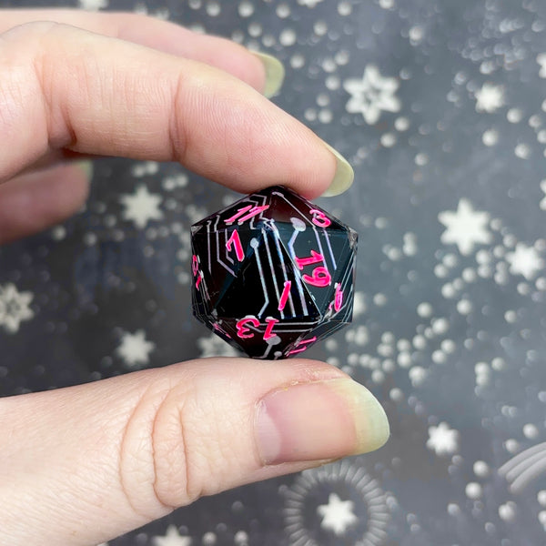 "Circuit Board" - 7 Piece Show Off Set - Numeric d20