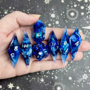 "Misty Midnight" - Elongated 7 Piece Show Off Set - Logo d20