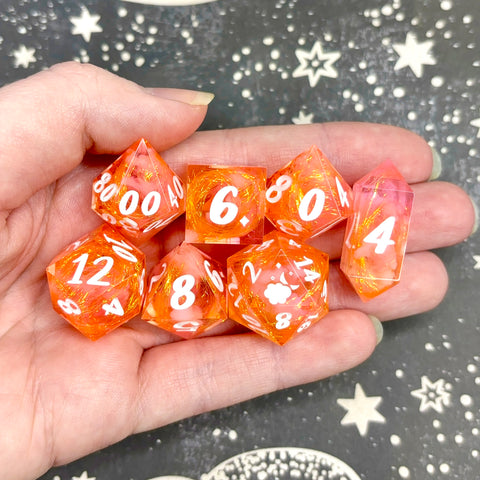 "Tangerine Tang" - 7 Piece Set - Logo d20