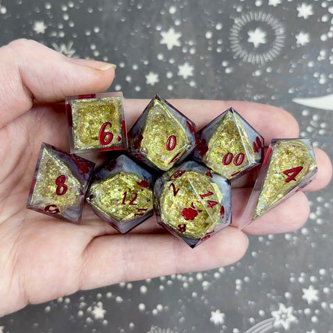 "Dragon's Hoard" - 7 Piece Show Off Set - Logo d20