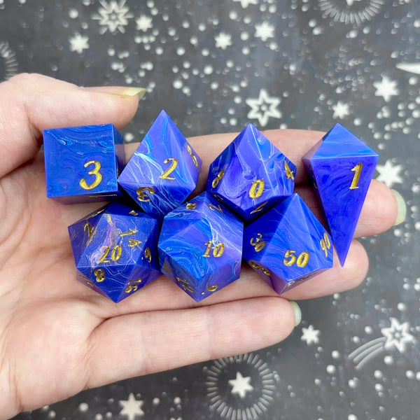 "Lady Lazuli" - 7 Piece Show Off Set - Logo d20