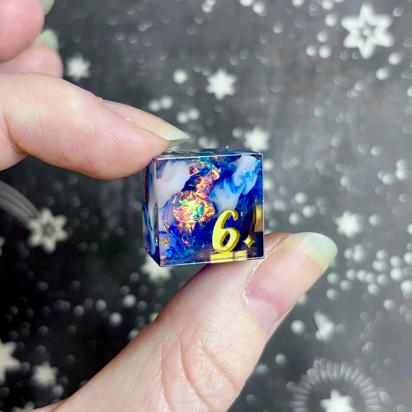 "The Cobalt Empress" - 7 Piece Show Off Set - Numeric d20
