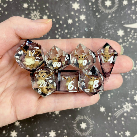 "Dark Eevees" - 7 Piece Show Off Set - Numeric d20