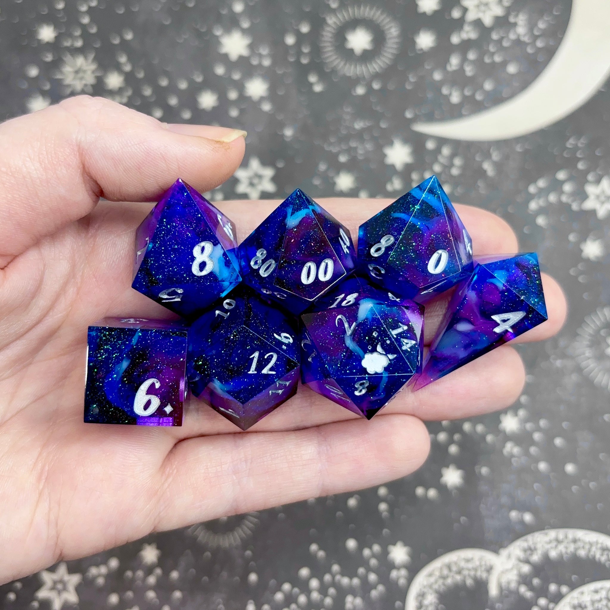 "Galaxies Beyond" - 7 Piece Show Off Set - Logo d20