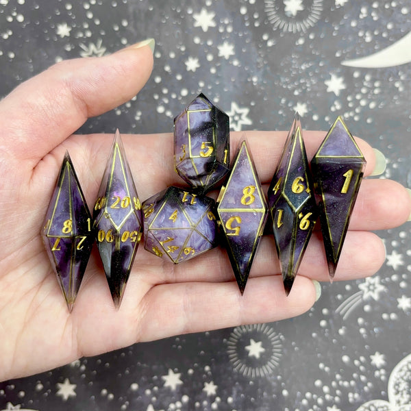 "Overtaking" - Elongated 7 Piece Show Off Set - Logo d20