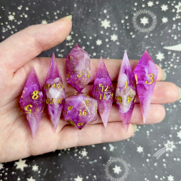 "Blissful Beginnings" - Elongated 7 Piece Show Off Set - Logo d20