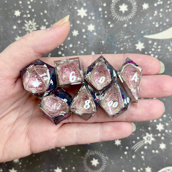 "Cosmic Geodes" - 7 Piece Show Off Set - Logo d20
