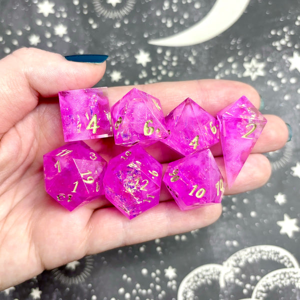 "Bubblegum Brightness" - 7 Piece Show Off Set - Logo d20