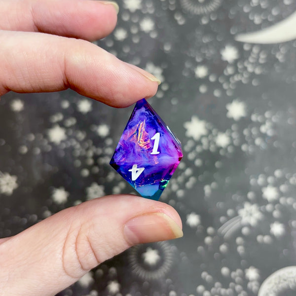 "Dancing in Deep Space" - 7 Piece Show Off Set - Logo d20