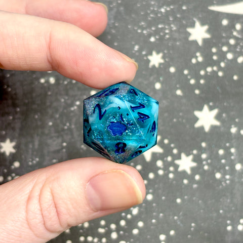"Glint and Glean" navy - Standard Logo d20