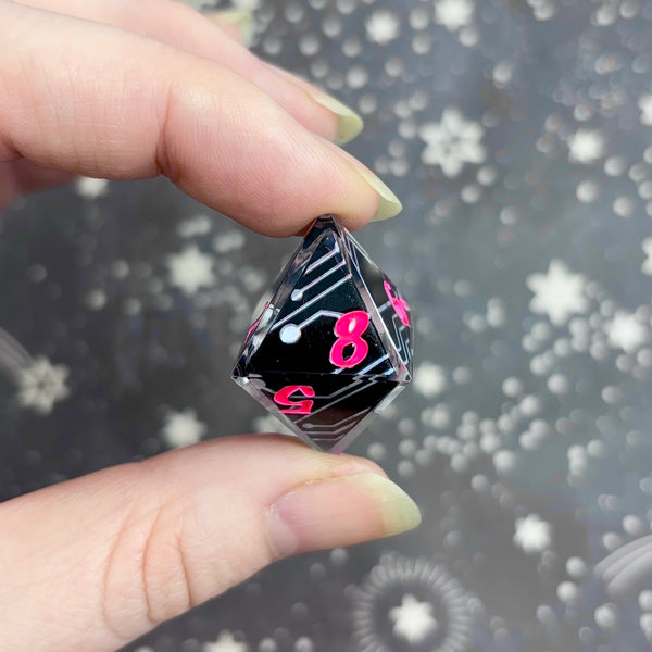 "Circuit Board" - 7 Piece Show Off Set - Numeric d20