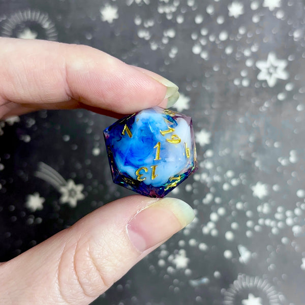 "The Cobalt Empress" - 7 Piece Show Off Set - Numeric d20