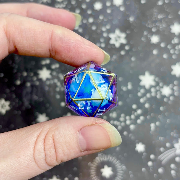"Dreamy Planets" - Elongated 7 Piece Show Off Set - Logo d20