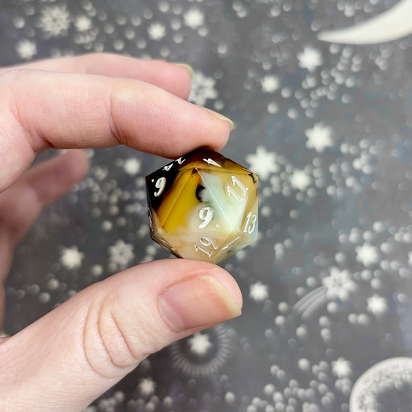 "Brown Sugar Boba" - Elongated 7 Piece Show Off Set - Logo d20