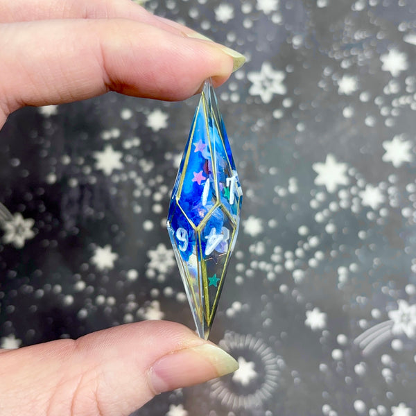 "Dreamy Planets" - Elongated 7 Piece Show Off Set - Logo d20