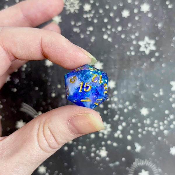 "Introspection" gold - Standard "nat nothing" logo d20