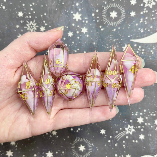 "Caged Princess" - Elongated 7 Piece Show Off Set - Logo d20