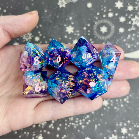 "Cosmic Light" - 7 Piece Show Off Set - Logo d20