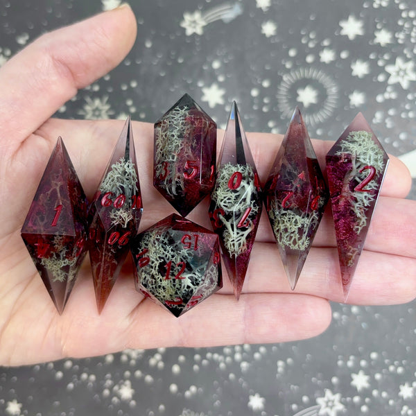 "Lost Life" - Elongated 7 Piece Show Off Set - Logo d20