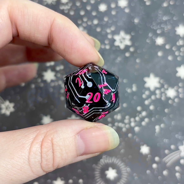 "Circuit Board" - 7 Piece Show Off Set - Numeric d20