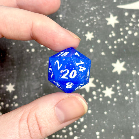 "Flecked Blue Base" - Standard Numeric d20