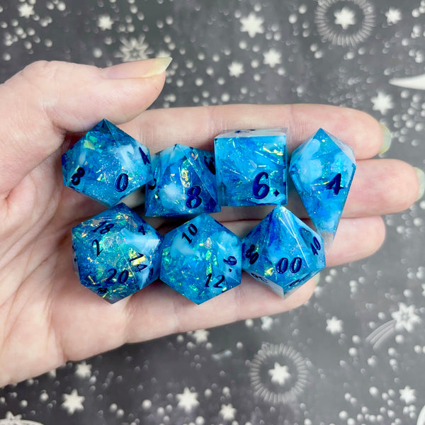 "Frostbitten Aurora" - 7 Piece Show Off Set - Numeric d20