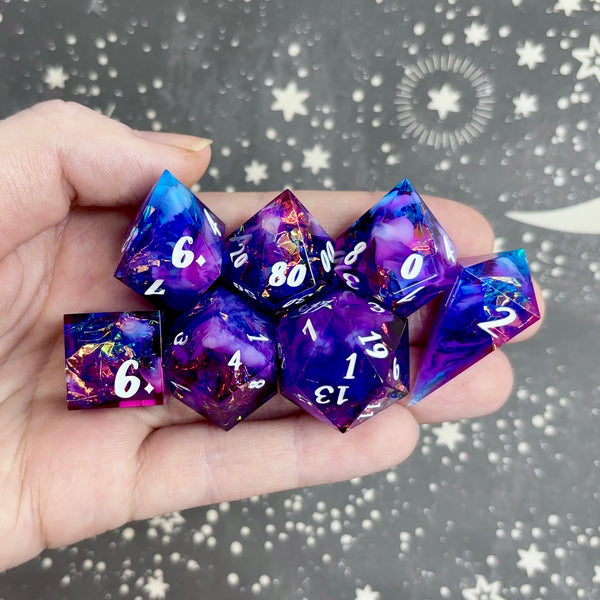 "Dancing in Deep Space" - 7 Piece Show Off Set - Logo d20