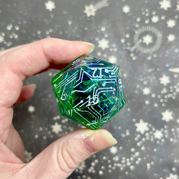 "Cyber Core" - 35mm Show-Off Logo d20