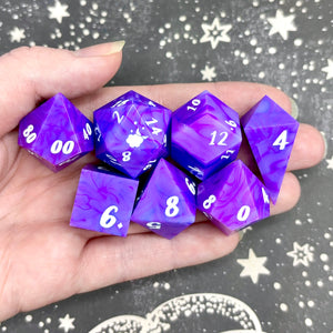 "Lavender Swirls" - 7 Piece Show Off Set - Logo d20