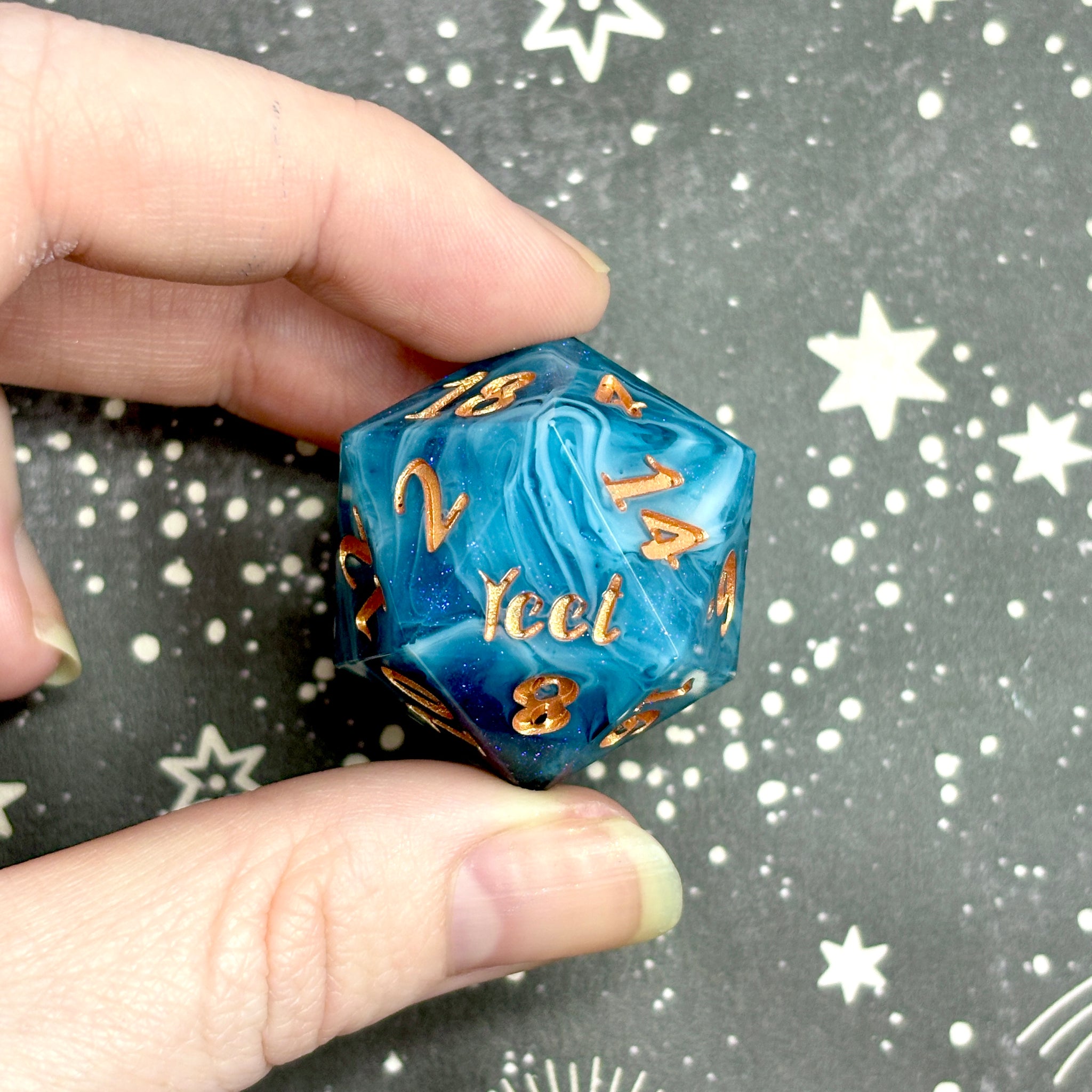 "First Frost" - Oversized 28mm Yeet/Fuck d20