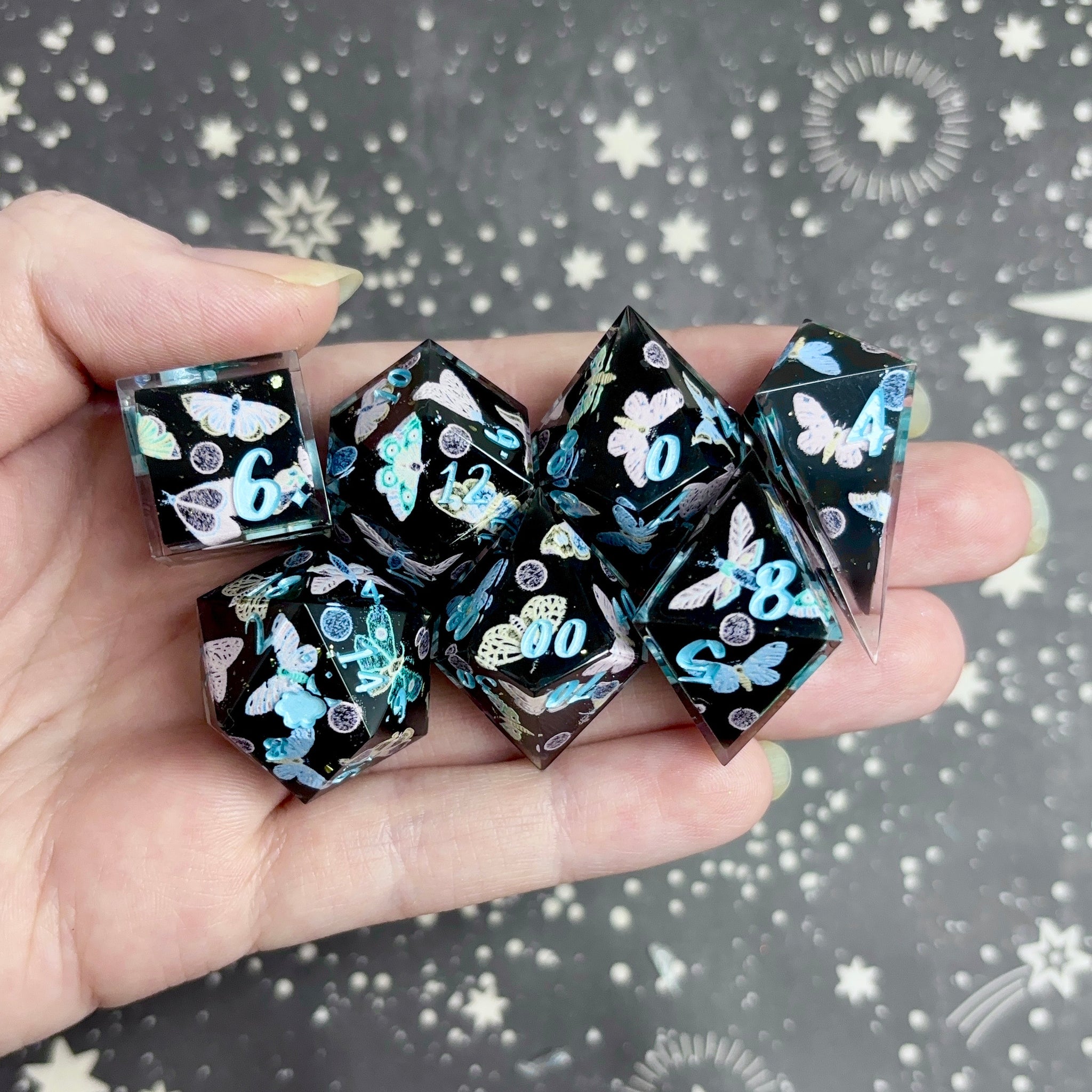 "Crochet Wings" - 7 Piece Show Off Set - Logo d20