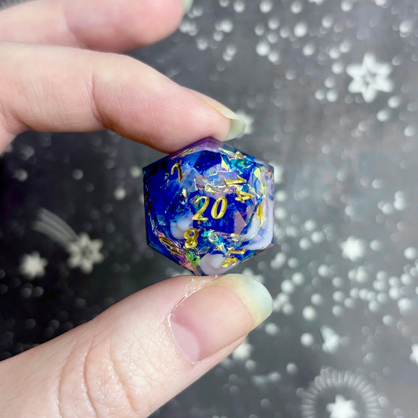 "The Cobalt Empress" - 7 Piece Show Off Set - Numeric d20