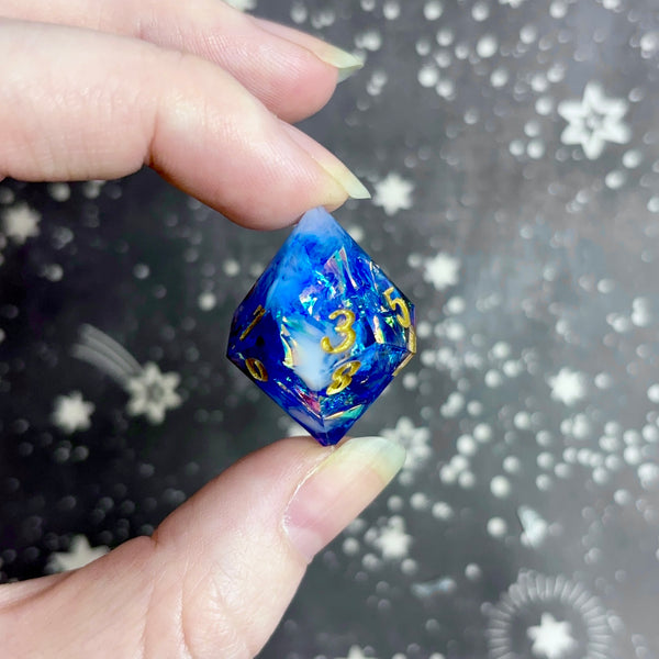 "The Cobalt Empress" - 7 Piece Show Off Set - Numeric d20