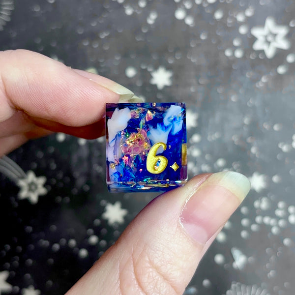 "The Cobalt Empress" - 7 Piece Show Off Set - Numeric d20